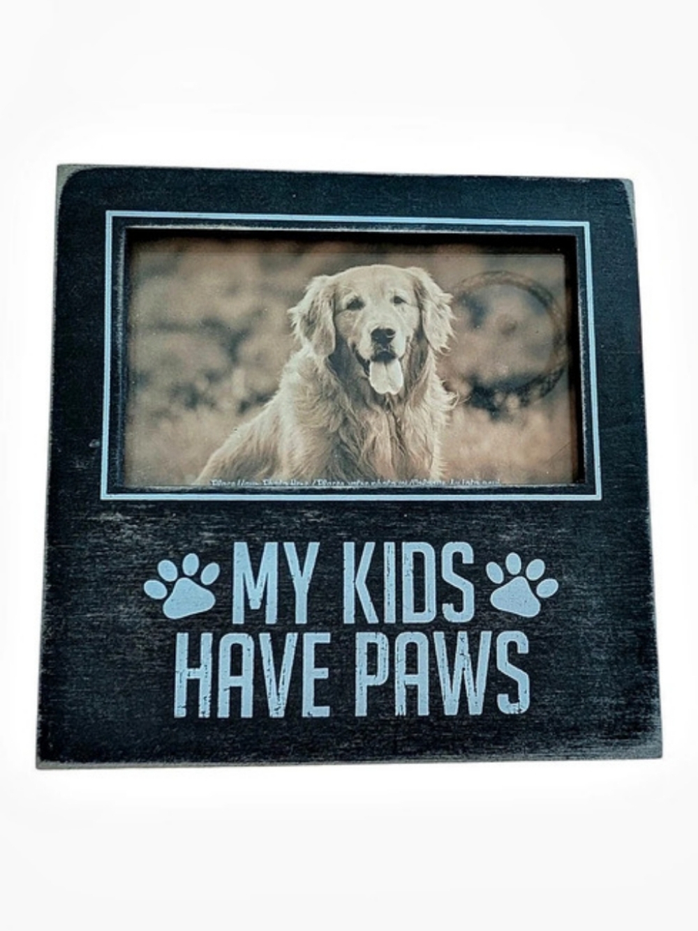 Rustic "My Kids Have Paws" Wood Photo Frame